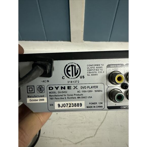 Dynex DVD Player DX-DVD2 CD/JPEG/DVD Progressive Scan Player Tested - Picture 6 of 6